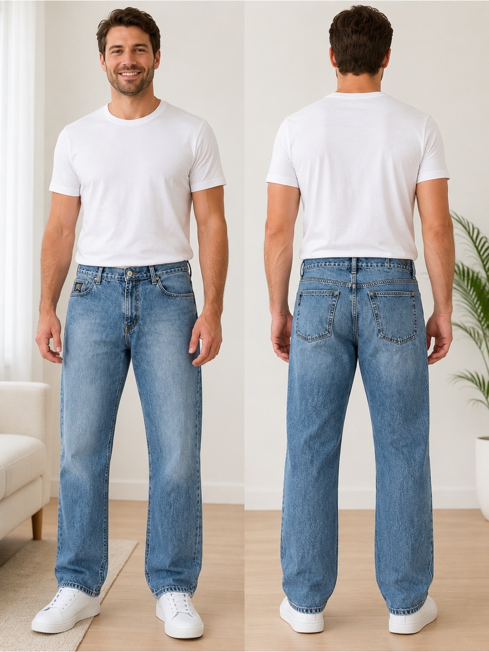 Cinch Men's Medium Wash Relaxed Straight Jeans Western Jeans 40x32